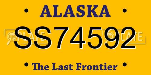 SS74592 Alaska License Plate