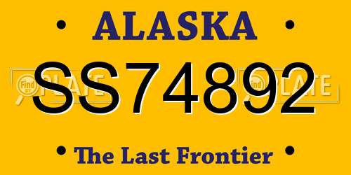 SS74892 Alaska License Plate