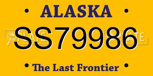 SS79986 Alaska License Plate