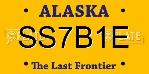 SS7B1E Alaska License Plate