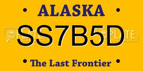 SS7B5D Alaska License Plate