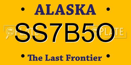 SS7B5O Alaska License Plate
