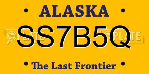 SS7B5Q Alaska License Plate