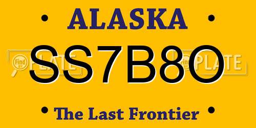 SS7B8O Alaska License Plate