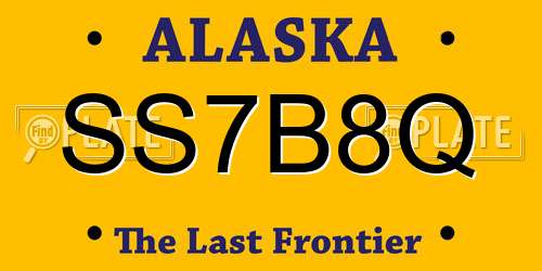 SS7B8Q Alaska License Plate