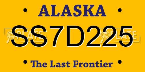 SS7D225 Alaska License Plate