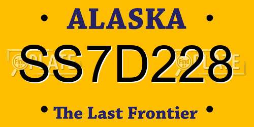 SS7D228 Alaska License Plate