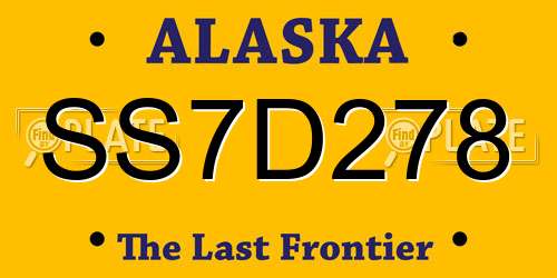 SS7D278 Alaska License Plate