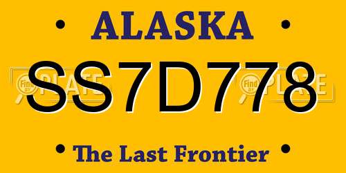 SS7D778 Alaska License Plate