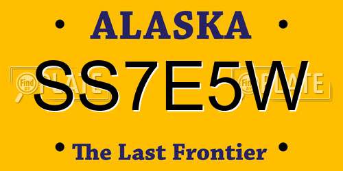 SS7E5W Alaska License Plate
