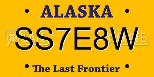 SS7E8W Alaska License Plate