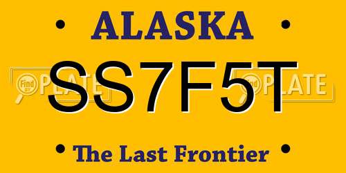 SS7F5T Alaska License Plate
