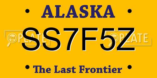 SS7F5Z Alaska License Plate