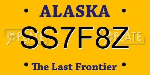 SS7F8Z Alaska License Plate