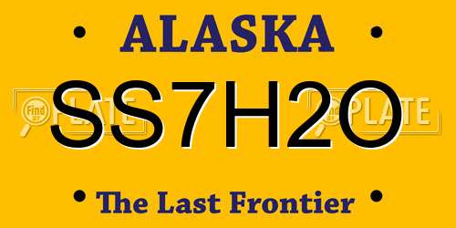 SS7H2O Alaska License Plate