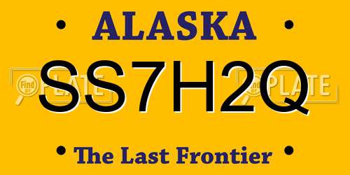 SS7H2Q Alaska License Plate