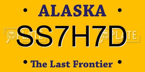 SS7H7D Alaska License Plate
