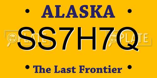 SS7H7Q Alaska License Plate