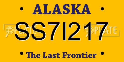 SS7I217 Alaska License Plate