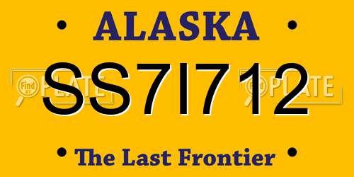 SS7I712 Alaska License Plate
