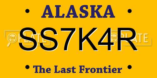 SS7K4R Alaska License Plate
