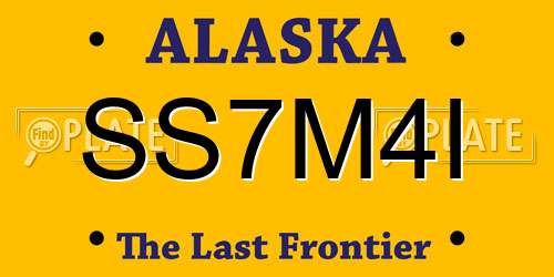 SS7M4I Alaska License Plate
