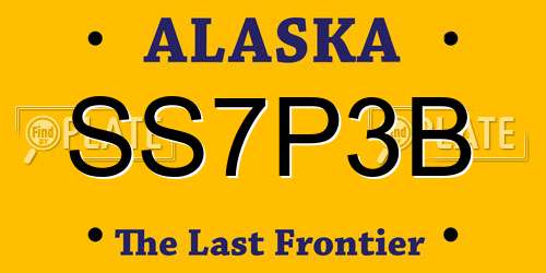 SS7P3B Alaska License Plate