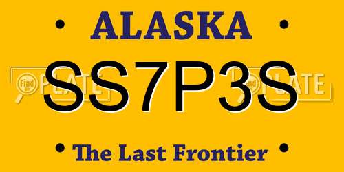 SS7P3S Alaska License Plate