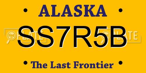 SS7R5B Alaska License Plate