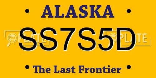 SS7S5D Alaska License Plate