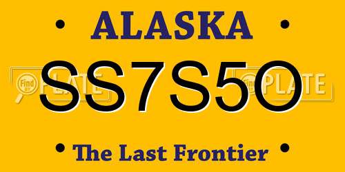 SS7S5O Alaska License Plate