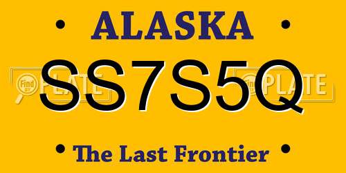 SS7S5Q Alaska License Plate