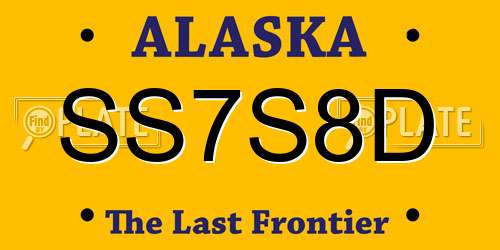 SS7S8D Alaska License Plate