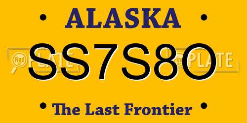 SS7S8O Alaska License Plate