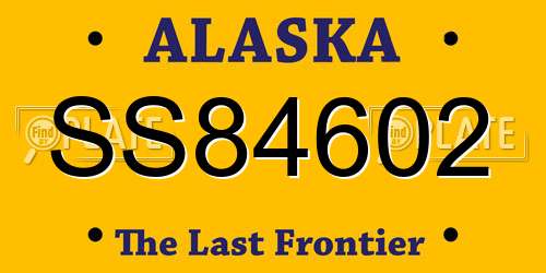SS84602 Alaska License Plate
