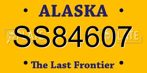 SS84607 Alaska License Plate