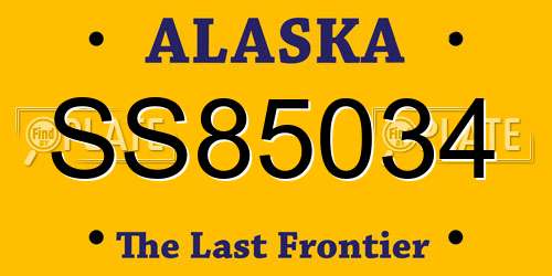 SS85034 Alaska License Plate