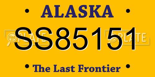 SS85151 Alaska License Plate