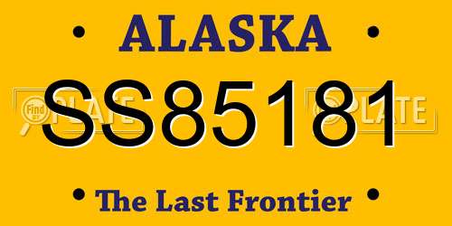 SS85181 Alaska License Plate