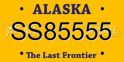 SS85555 Alaska License Plate