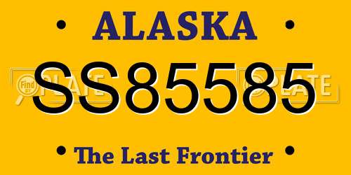 SS85585 Alaska License Plate