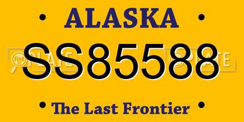 SS85588 Alaska License Plate