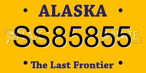 SS85855 Alaska License Plate