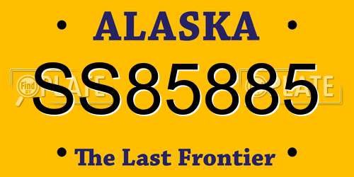 SS85885 Alaska License Plate