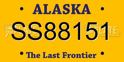 SS88151 Alaska License Plate