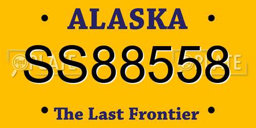 SS88558 Alaska License Plate