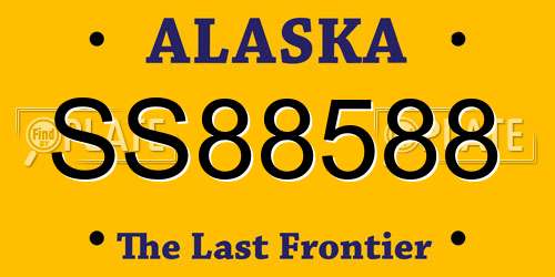 SS88588 Alaska License Plate