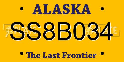 SS8B034 Alaska License Plate