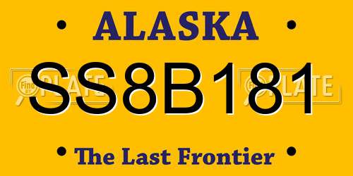 SS8B181 Alaska License Plate