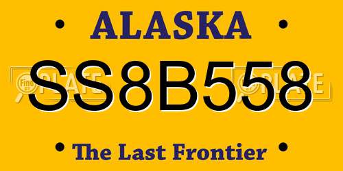 SS8B558 Alaska License Plate